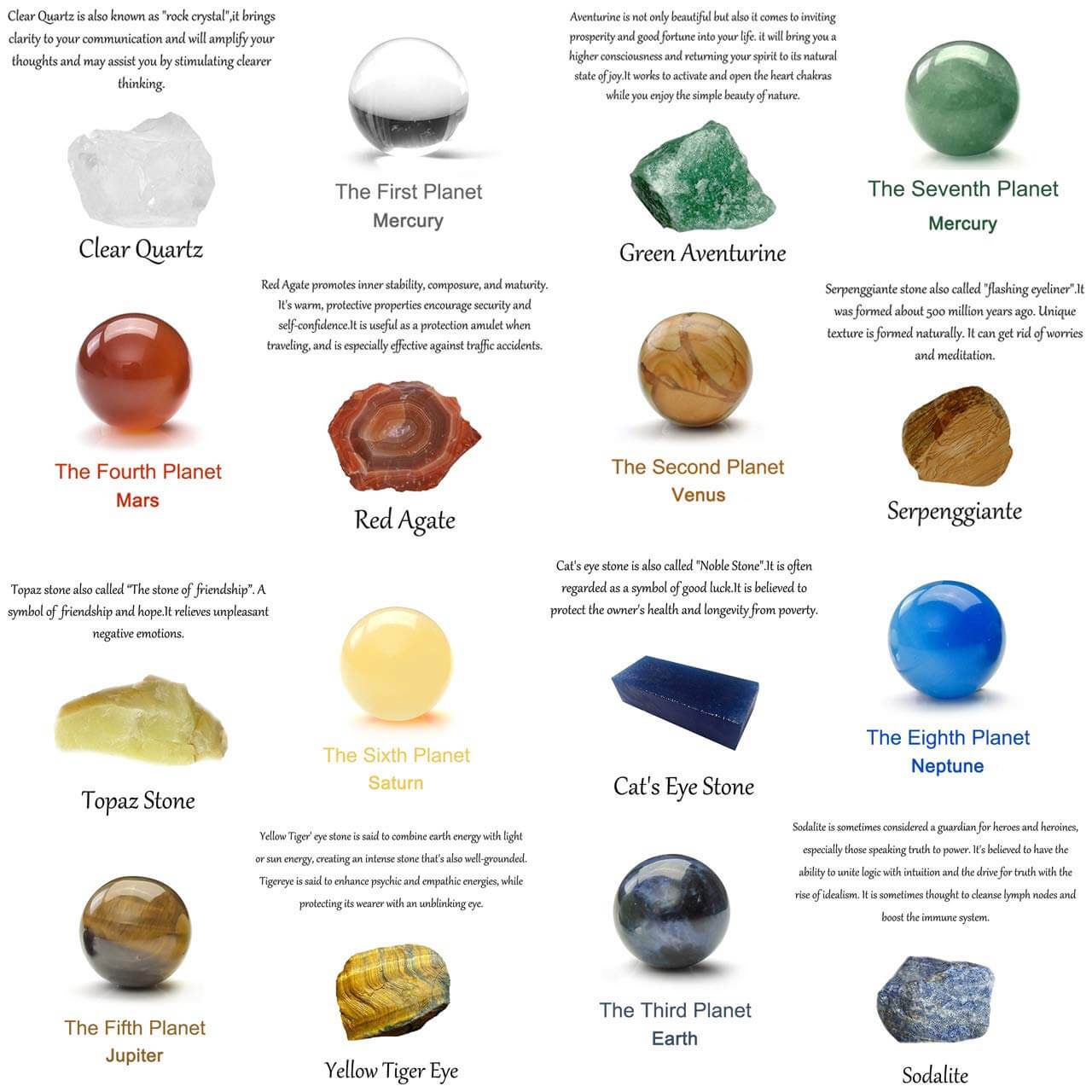 jovivi 8 natural healing crystal gemstones for energy reiki