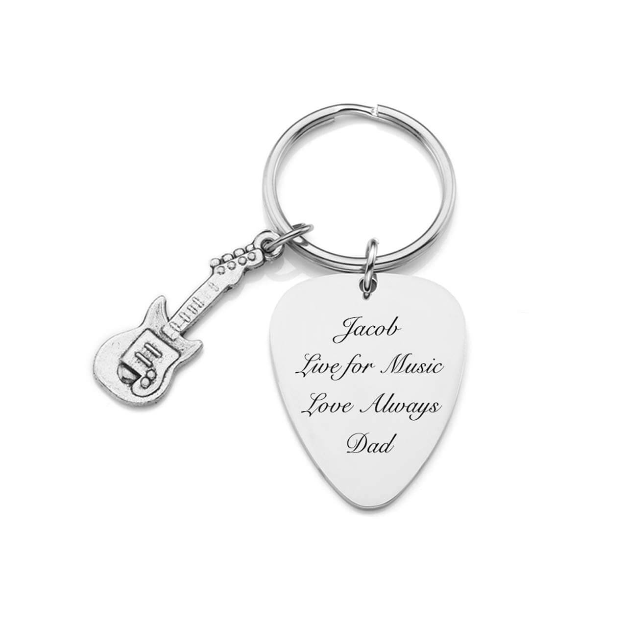 jovivi personalized customize  guitar pick keychain set for best friends and guitar lovers
