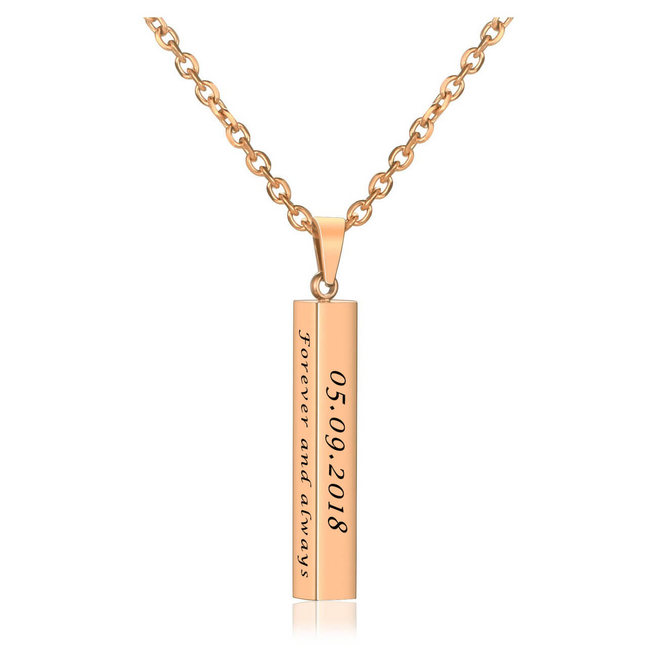 jovivi rose gold name bar necklace customized 4 sides gift for girl, jng04870