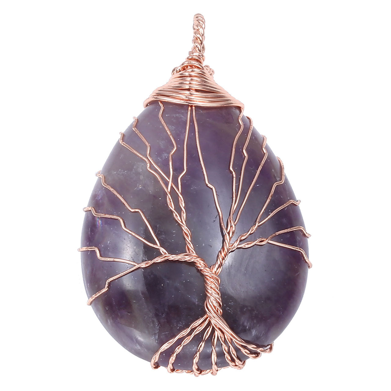 Natural Healing Gemstones Tree of Life Pendant Necklace | Jovivi - Jovivi