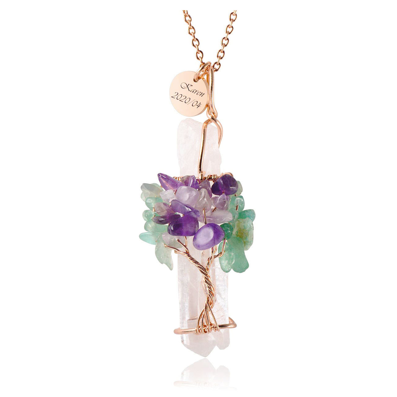 DIY-tree-of-life-wire-wrapped-natural-crystal-necklace
