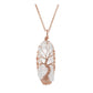 qnd56203 jovivi rose gold plated  clear quartz gemstone healing necklace reiki energy pendant for women