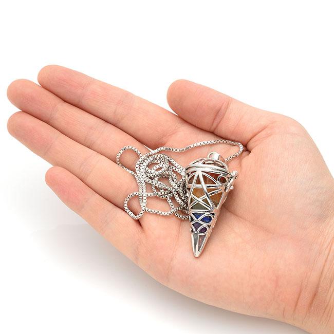 7 Chakra Crystal Locket Necklace | Jovivi - Jovivi