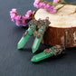Antique Flower Wrapped Pointed Natural Gemstones Crystal Necklace | Jovivi